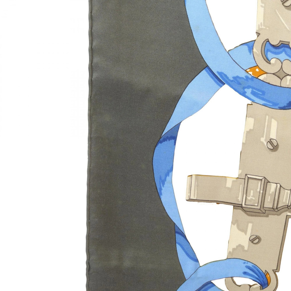 HERMES Blue Silk Scarf - Picture 6 of 7